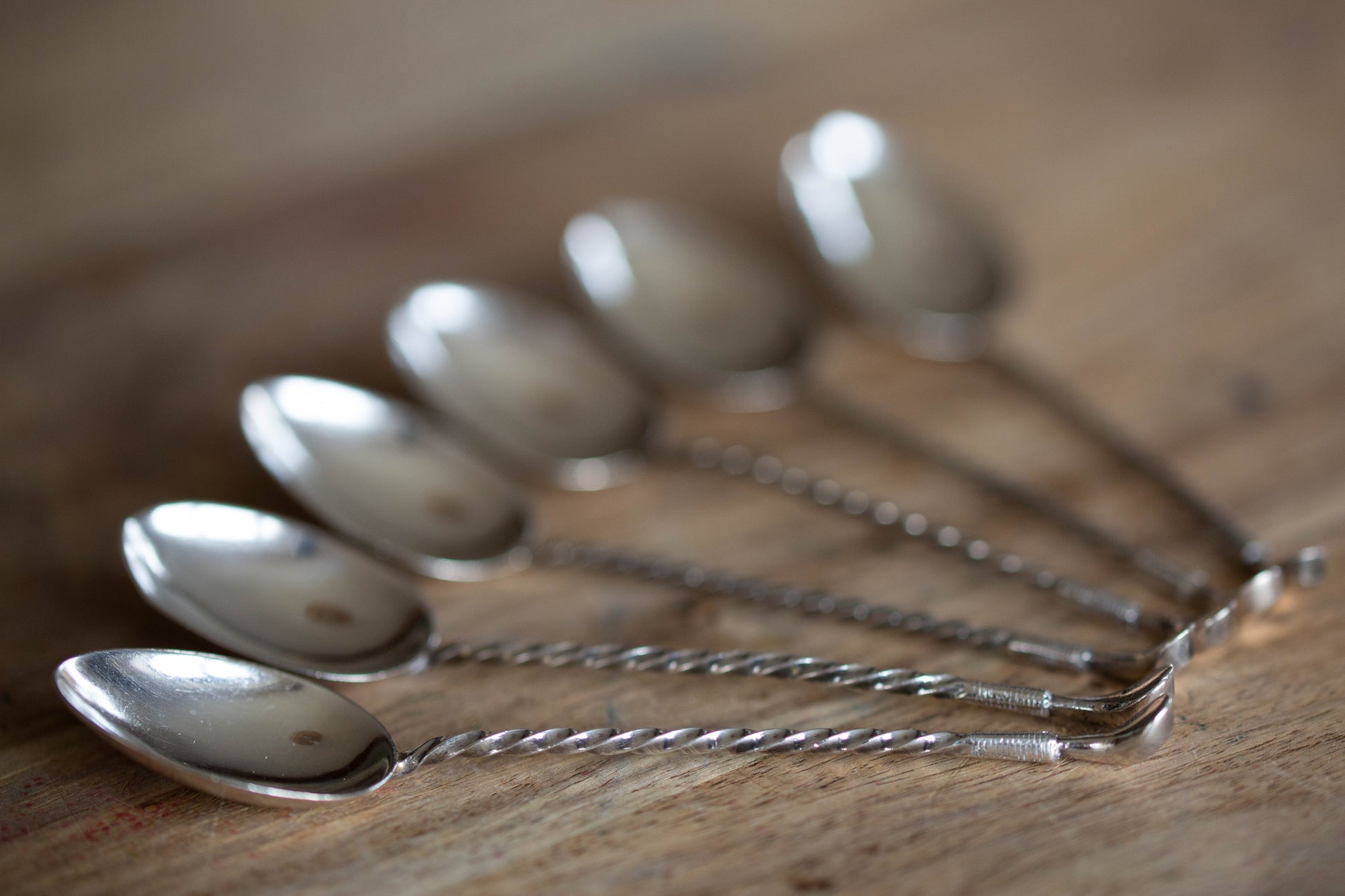 Set of Six Silver Teaspoons, Golf Club Handles — view 3
