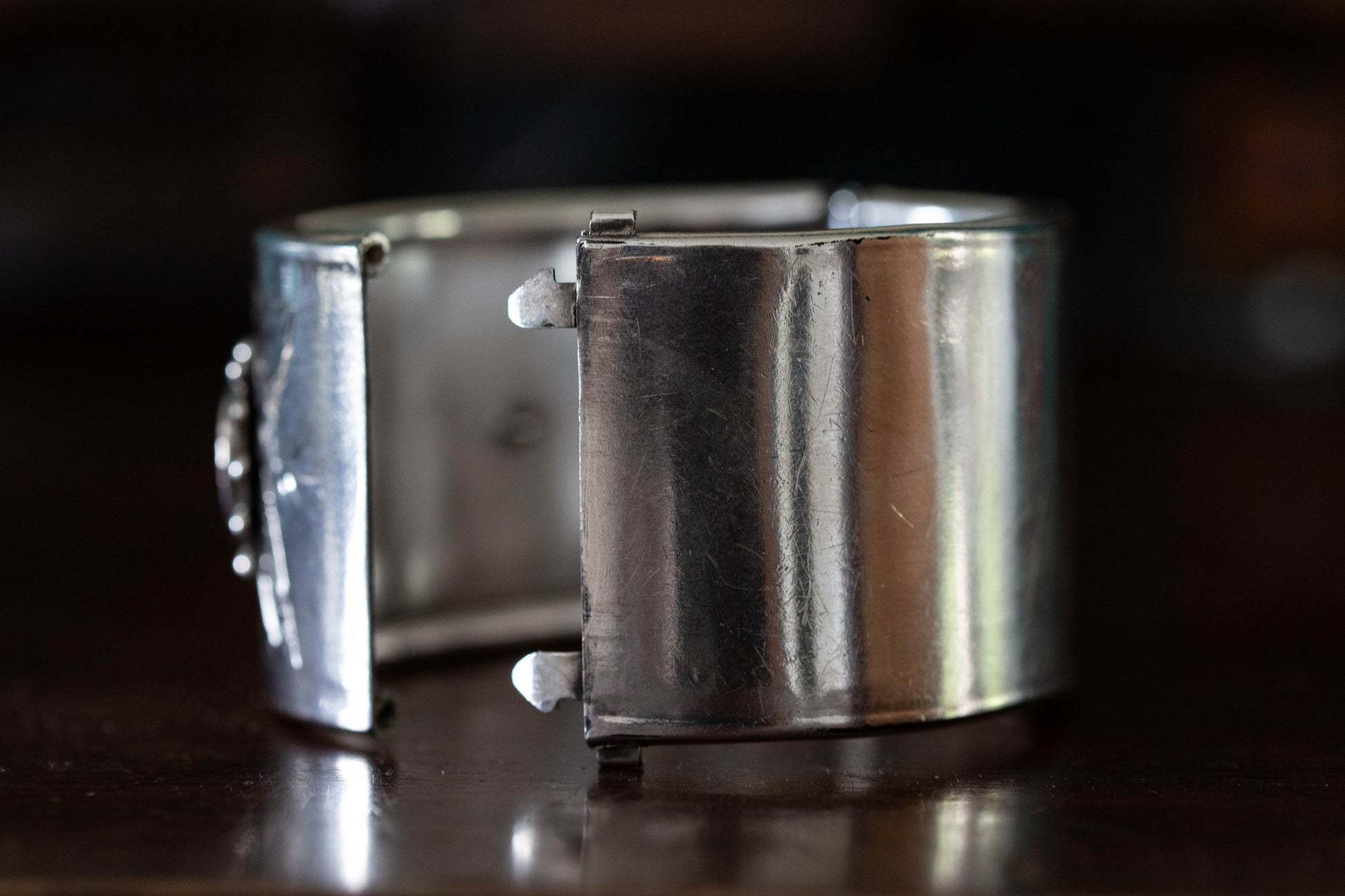 Victorian Silver Buckle Bangle — view 6