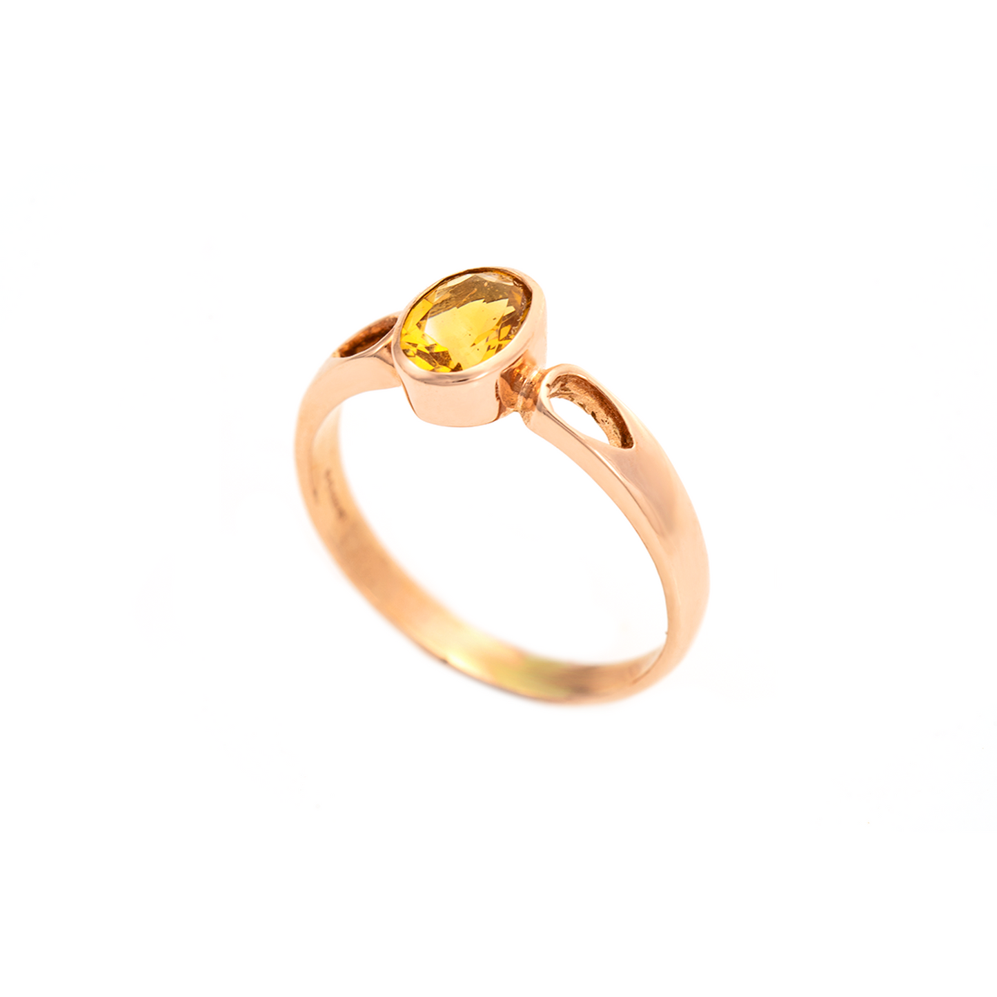 Rose Gold Citrine Ring