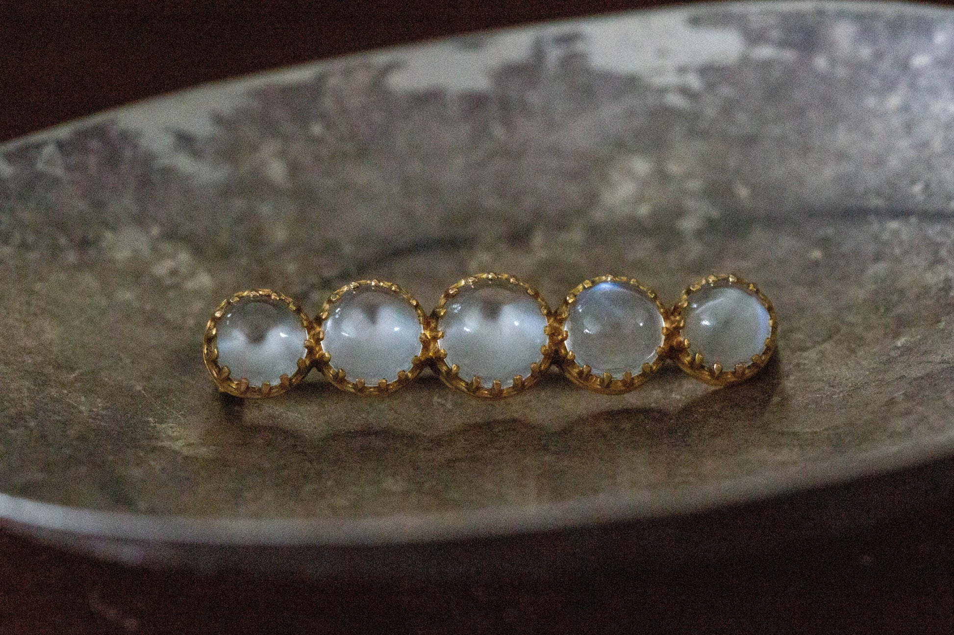 Antique Moonstone Brooch — view 2