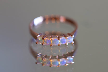 Rose Gold Solid Opal Ring
