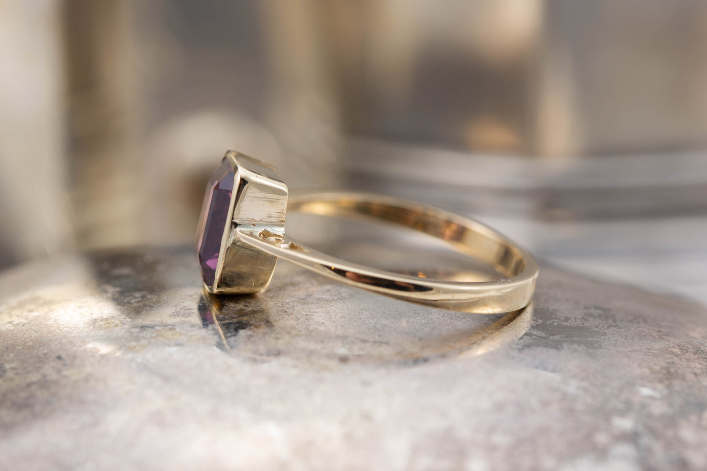 A Garnet Solitaire Ring — view 4
