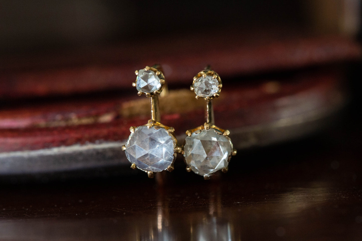 Antique Rose Cut Diamond Earrings