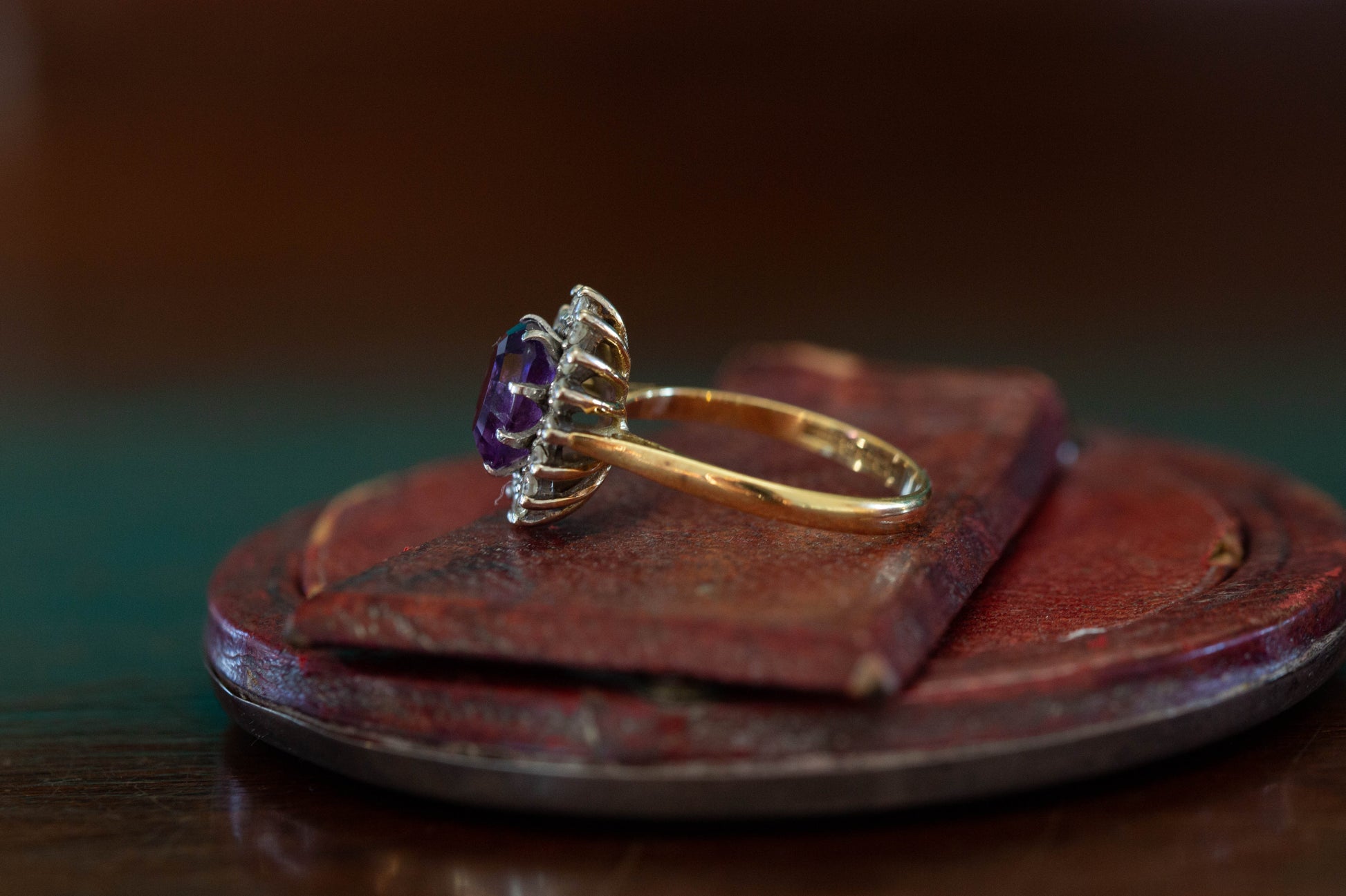 Amethyst and Diamond Cluster Ring — view 5