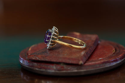 Amethyst and Diamond Cluster Ring — view 5