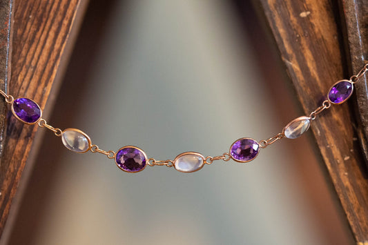 Amethyst Moonstone Necklace