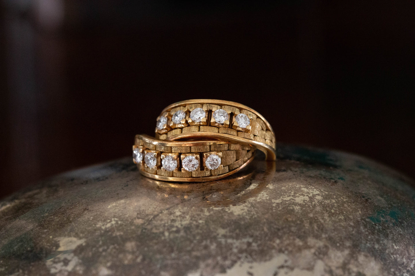 Vintage Diamond Hoop Earrings — view 6