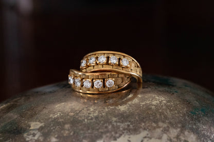 Vintage Diamond Hoop Earrings — view 6