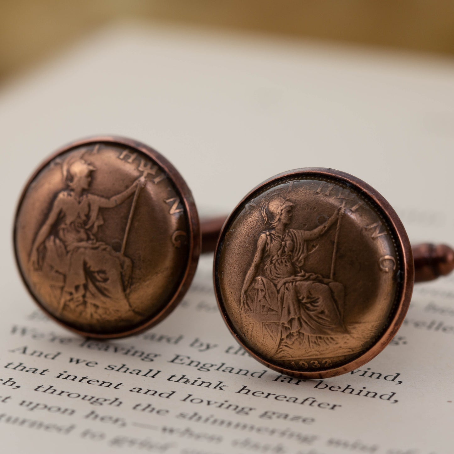 Farthing Coin Cufflinks — view 2