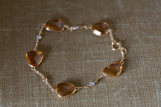 Citrine and Diamond Bracelet