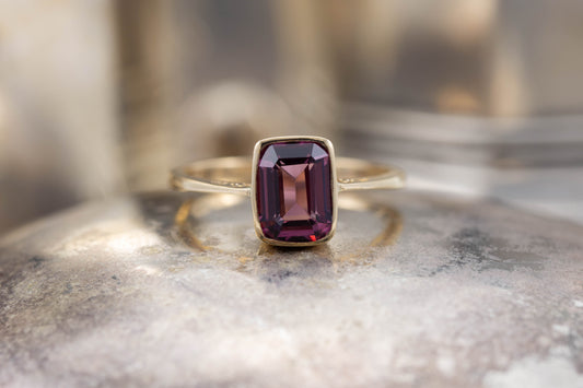 A Garnet Solitaire Ring