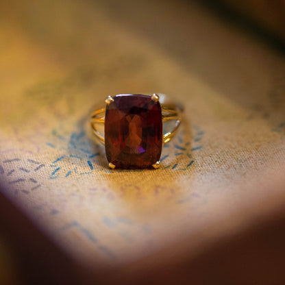 Orange Zircon Solitaire Ring — view 2
