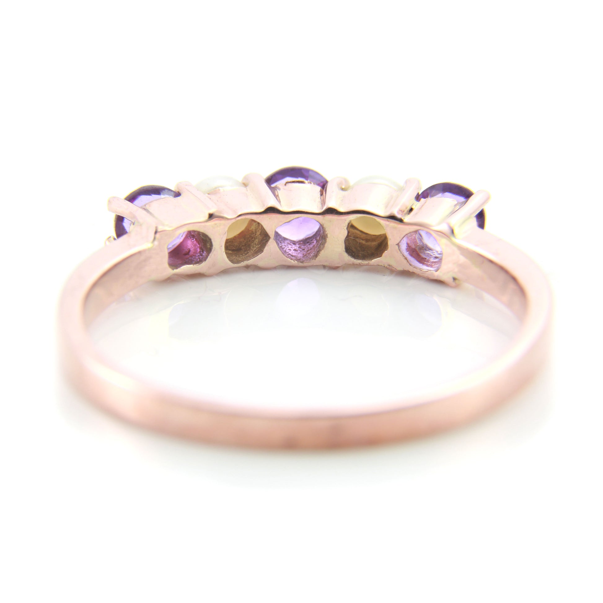 Amethyst and Pearl Ring — view 5