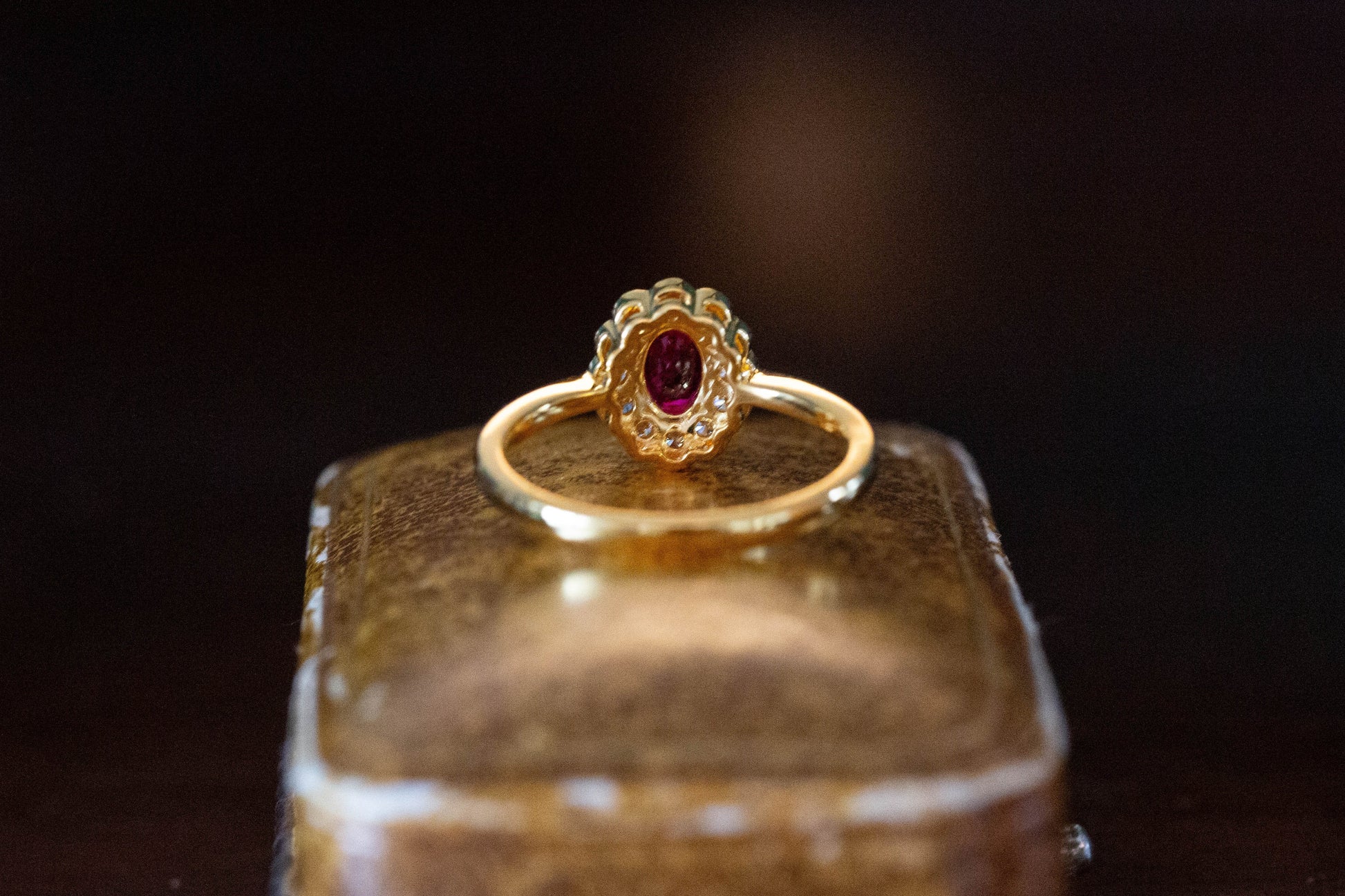 Ruby and Diamond Cluster Ring — view 4