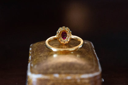 Ruby and Diamond Cluster Ring — view 4