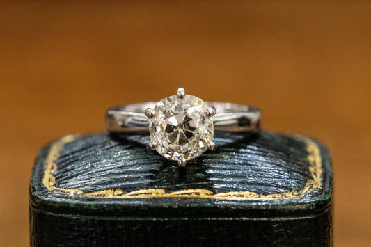Old Cut Diamond Solitaire Engagement Ring
