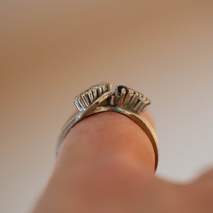 Sapphire and Diamond Twist Ring — view 5