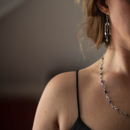 Aquamarine and Iolite Chandelier Drop Earrings — view 3
