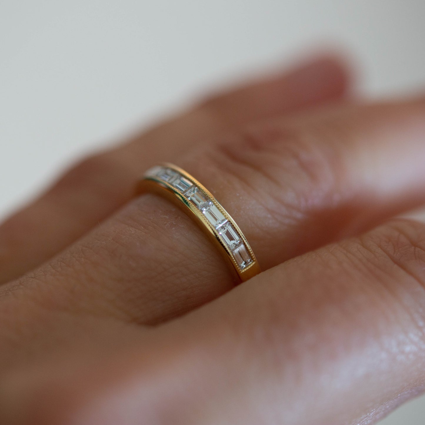Baguette Cut Diamond Half Eternity Ring — view 6