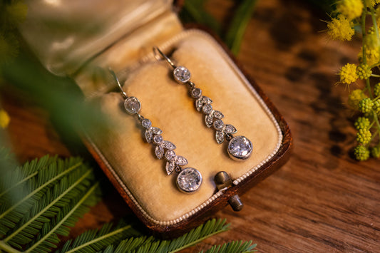 Old Cut Diamond Drop Earrings