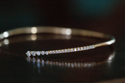 Diamond Set Open Bangle — view 2