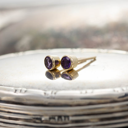 Amethyst Stud Earrings — view 3