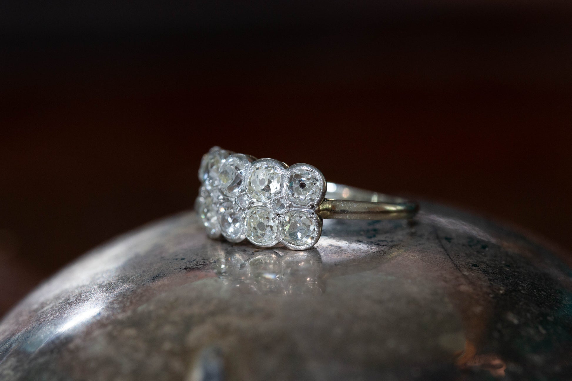 Antique Double Row Diamond Band — view 2
