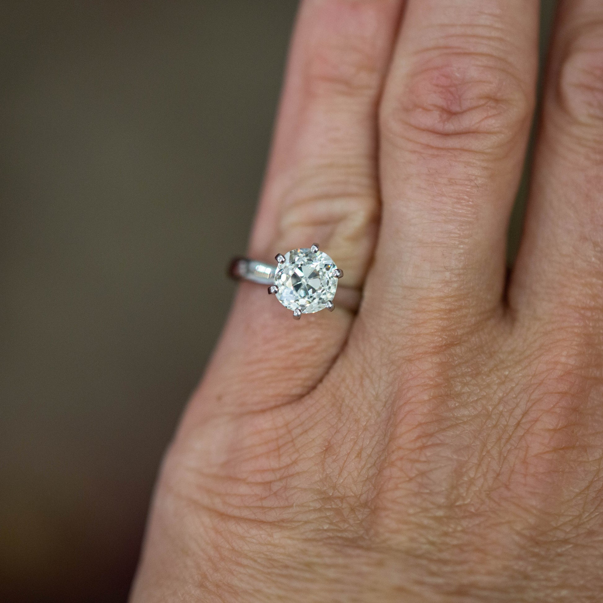 Old Cut Diamond Solitaire Engagement Ring — view 3