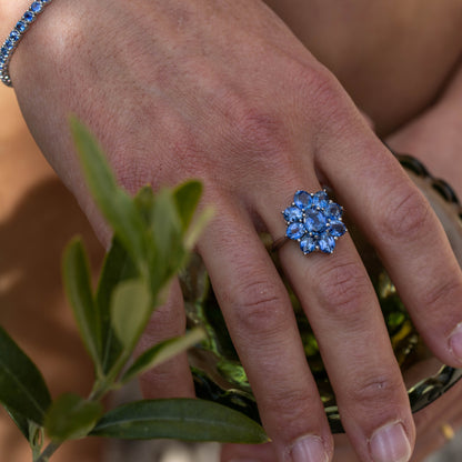 Sapphire Cluster Ring — view 2