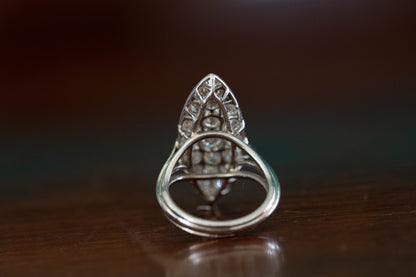Art Deco Marquise Diamond Cluster Ring