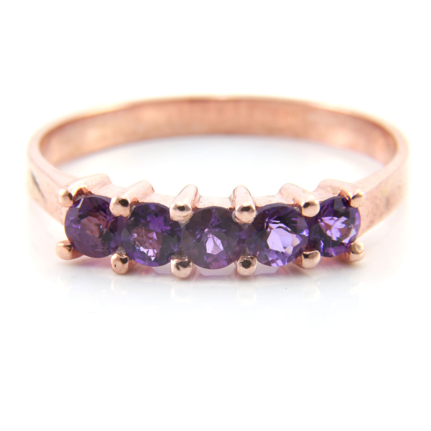 Amethyst Five Stone Ring — view 4