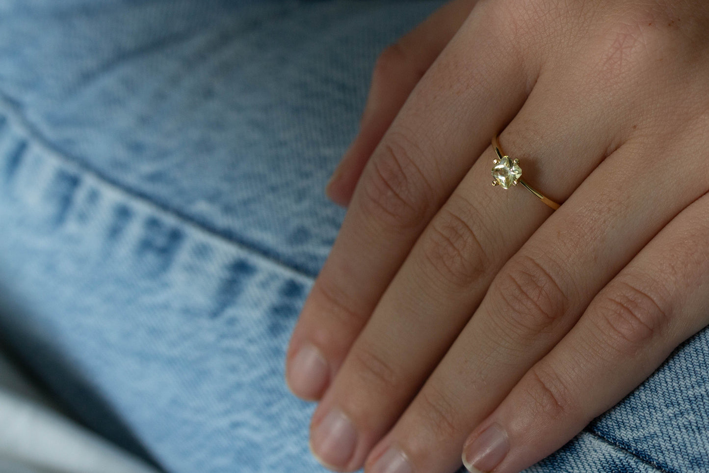 Yellow Sapphire Solitaire Ring — view 6
