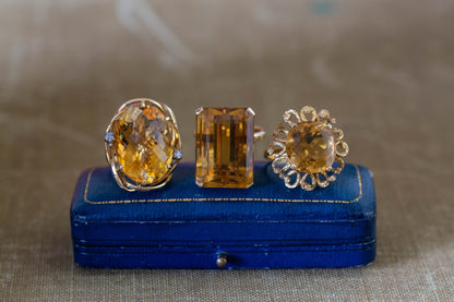 Large Cushion Cut Citrine Solitaire — view 7