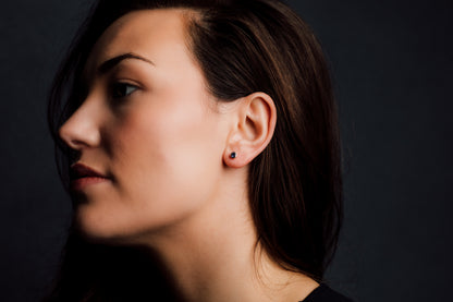 Yellow Gold Iolite Stud Earrings — view 2