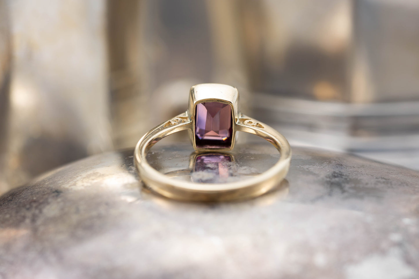 A Garnet Solitaire Ring — view 5