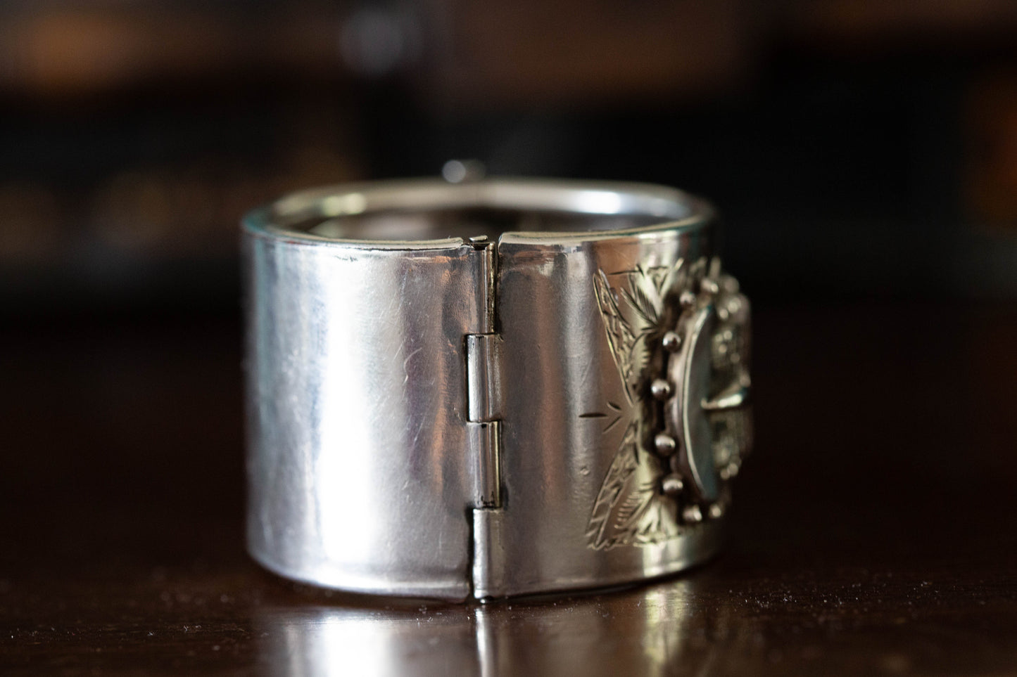 Victorian Silver Buckle Bangle — view 3