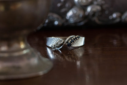 Sapphire and Diamond Twist Ring