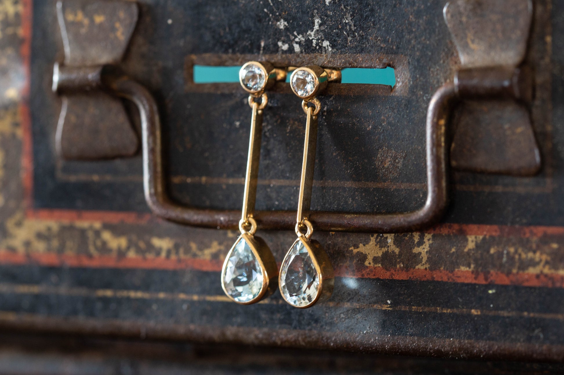 Aquamarine Drop Earrings — view 2