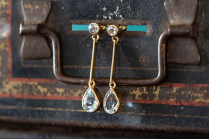 Aquamarine Drop Earrings — view 2