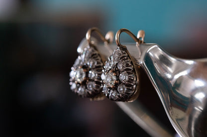 Victorian Diamond Teardrop Earrings — view 3