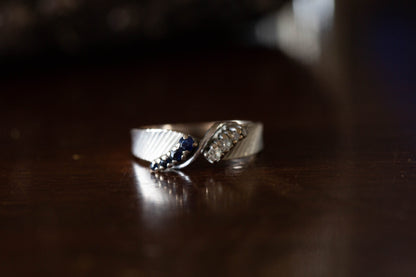 Sapphire and Diamond Twist Ring — view 2