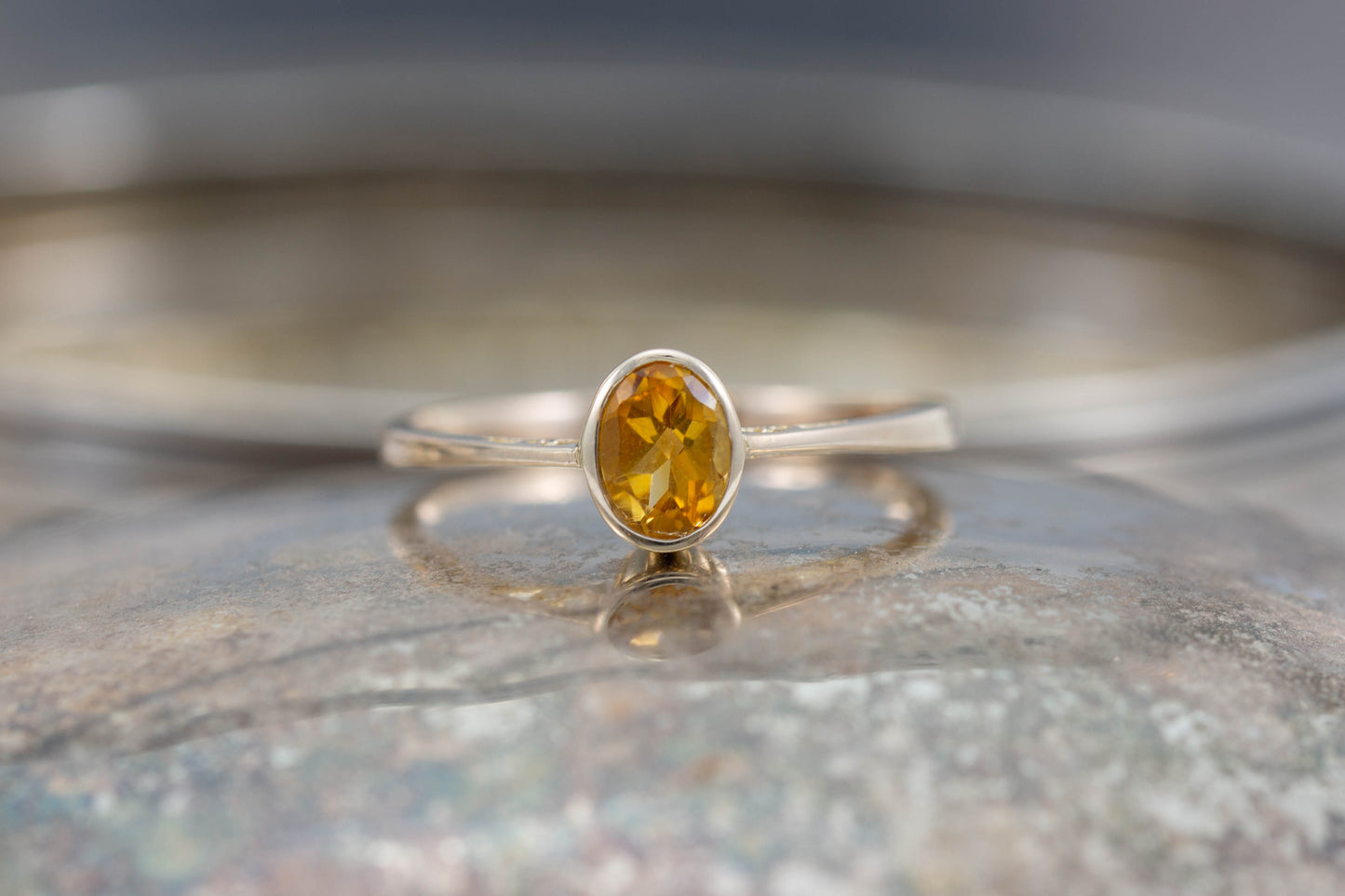 Citrine Solitaire Ring