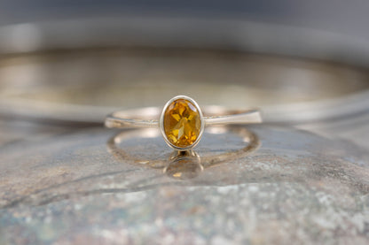 Citrine Solitaire Ring