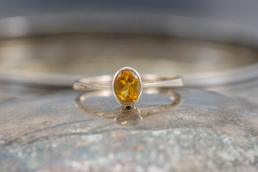 Citrine Solitaire Ring