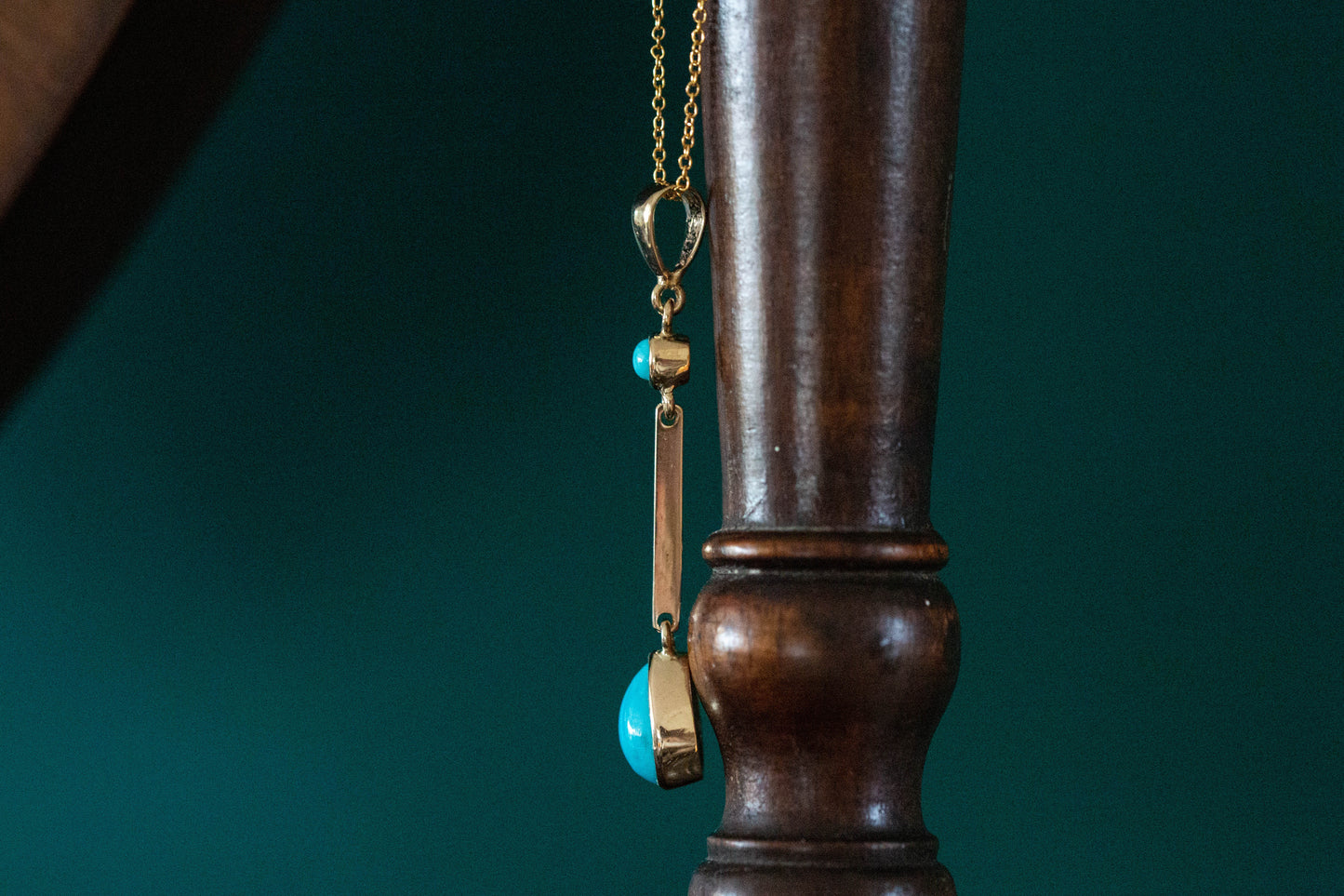 Yellow Gold Turquoise Pendant