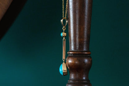 Yellow Gold Turquoise Pendant