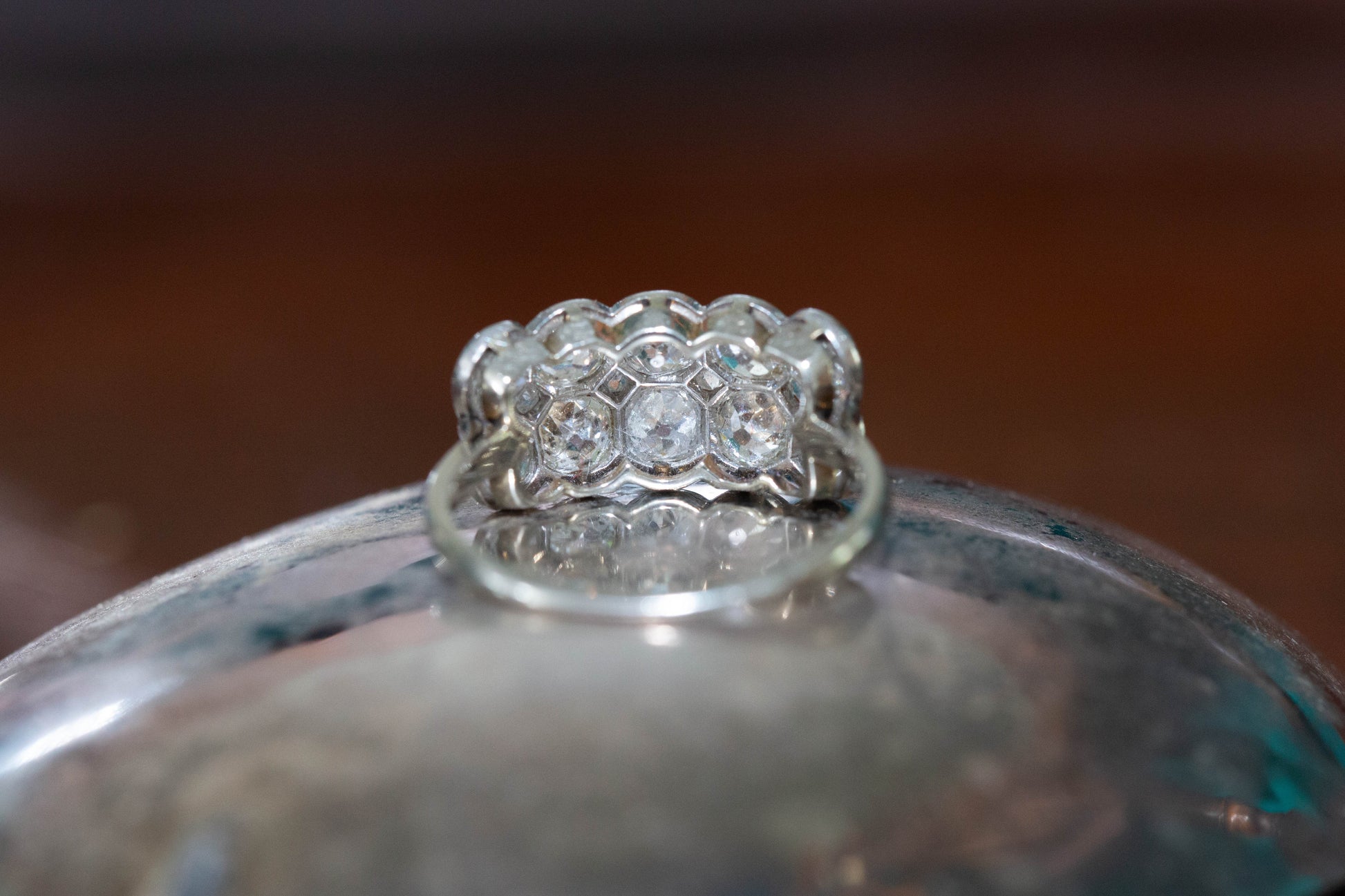 Antique Double Row Diamond Band — view 3