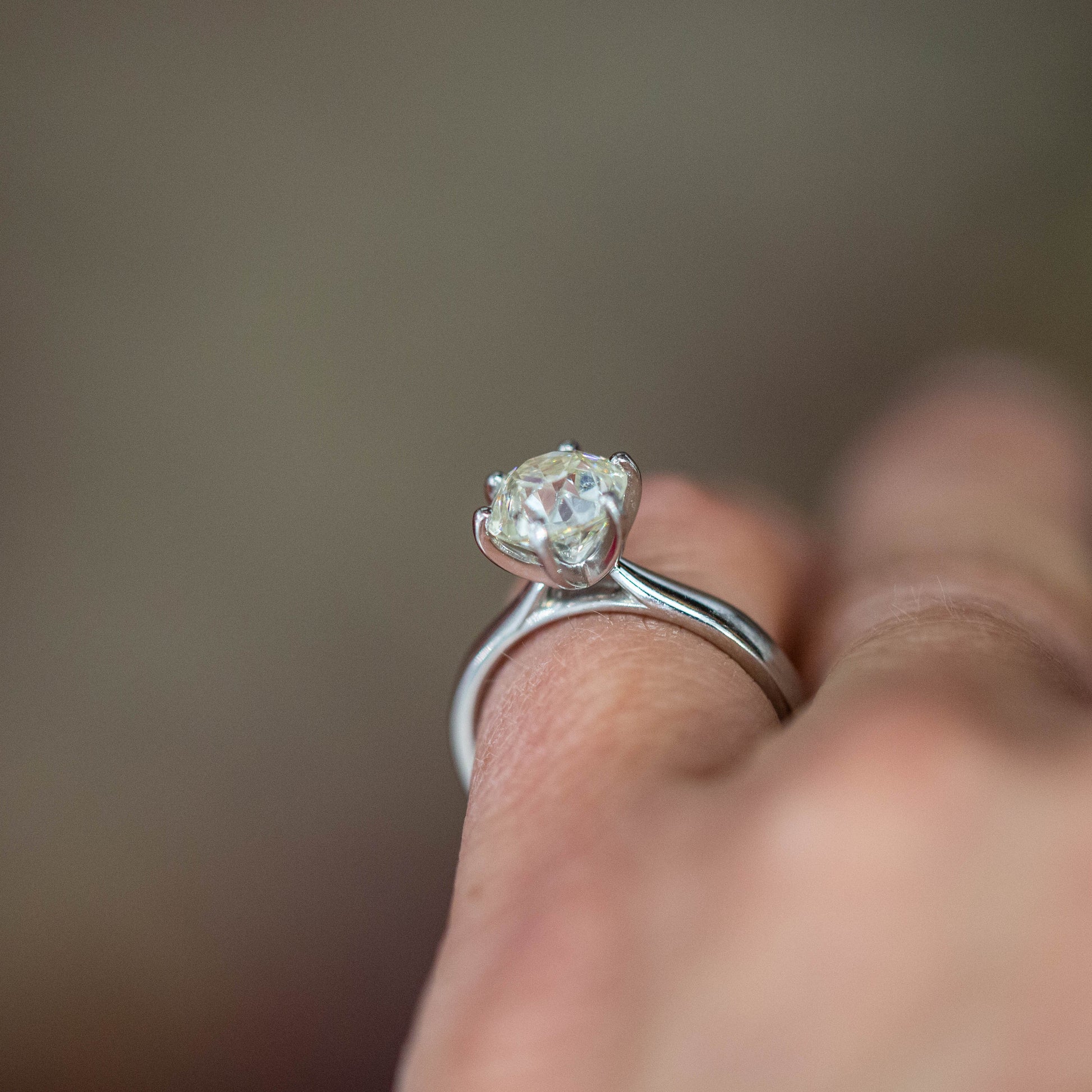 Old Cut Diamond Solitaire Engagement Ring — view 4