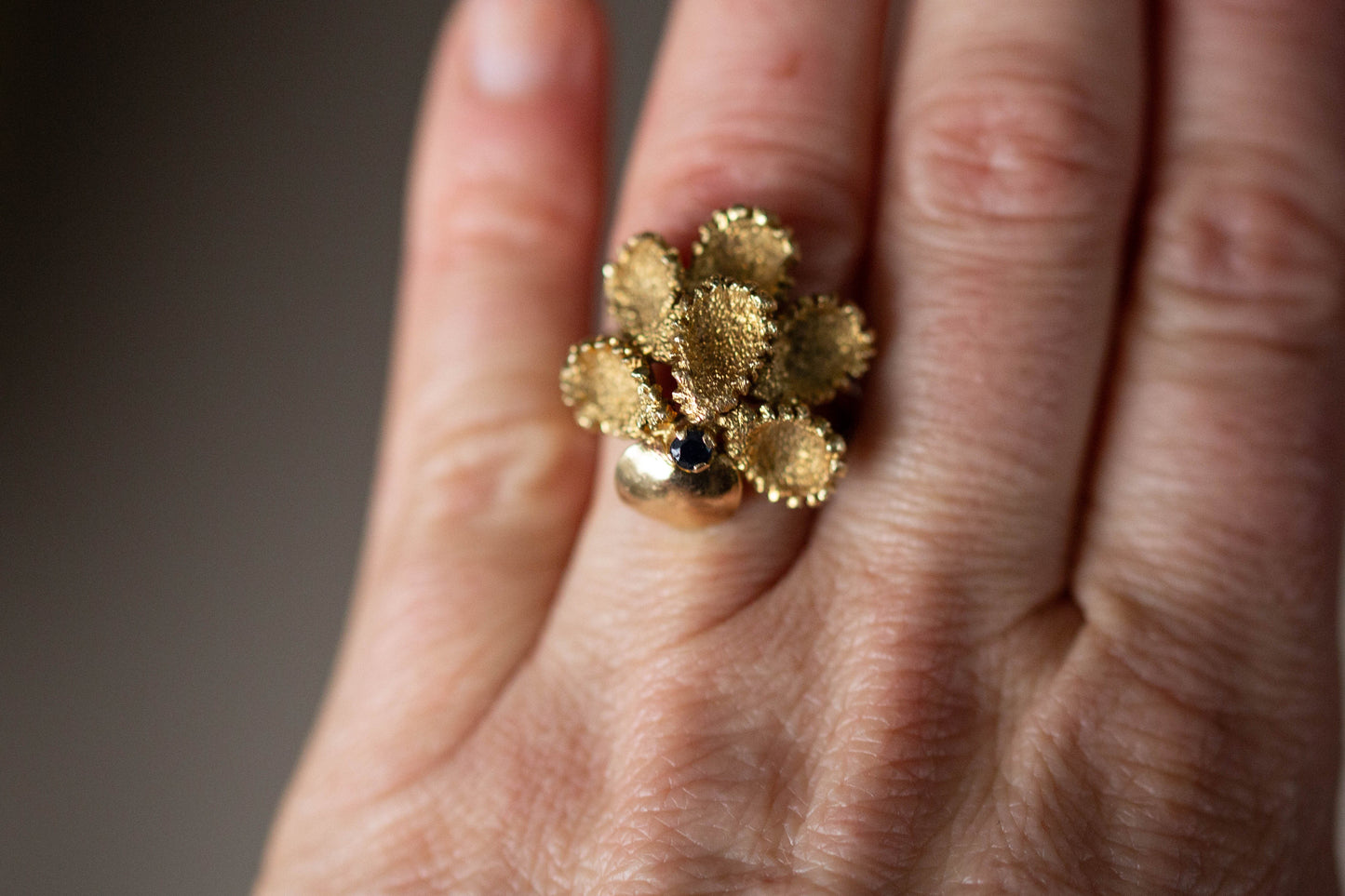 Sapphire and Gold Dress Ring — view 6