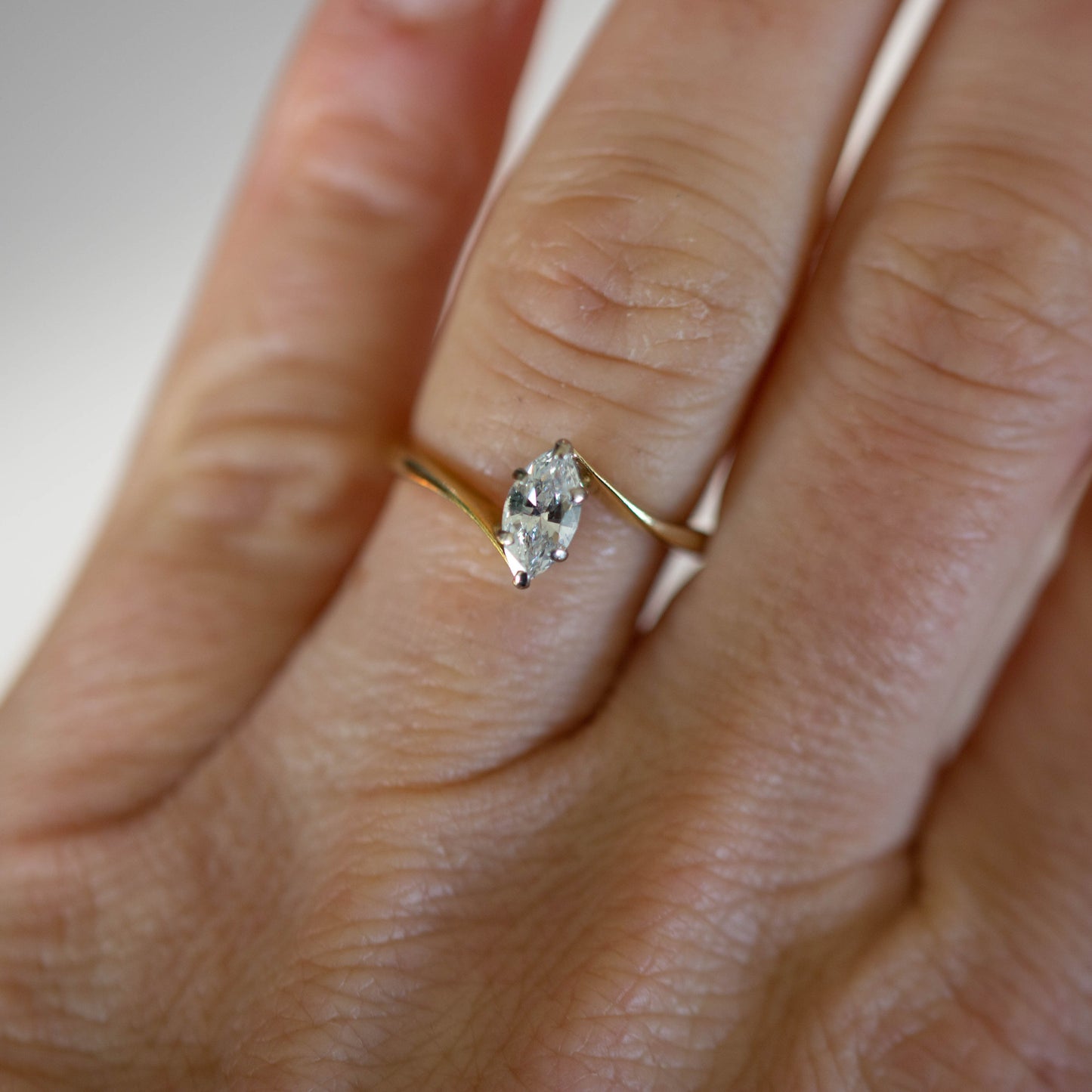 Marquise Diamond Solitaire Ring — view 7